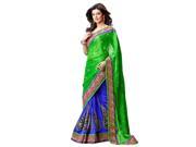 Triveni Gorgeous Embroidered Dual Color Wedding Saree 2907