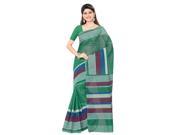 Triveni Striking Green Colored Printed Blended Cotton Saree 1076