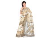 Triveni Groovy Off White Colored Printed Blended Cotton Saree 1092