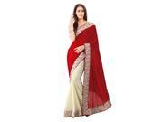 Triveni Remarkable Maroon Colored Stone Worked Lycra Georgette Saree