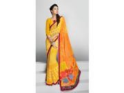 Triveni Trendy Yelllow Colored Printed Faux Georgette Saree