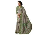 Triveni Graceful Grey Colored Embroidered Blended Cotton Saree