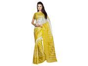 Triveni Fanciful Yellow Colored Printed Silk Casual Wear Saree Without Blouse