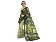 Triveni Classy Green Colored Printed Chiffon Casual Wear Saree