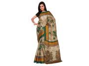 Triveni Delightful Beige Colored Printed Silk Casual Wear Saree Without Blouse