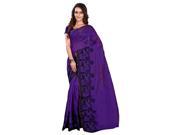 Triveni Chic Purple Colored Woven Art Silk Jacquard Casual Wear Saree Without Blouse