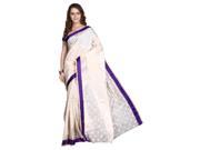 Triveni Smart Off White Colored Woven Art Silk Jacquard Casual Wear Saree Without Blouse