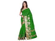 Triveni Scenic Green Colored Woven Art Silk Jacquard Casual Wear Saree