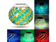 solar christmas light BANGWEIER Solar Powered Mosaic Glass Ball Garden Color Changing Table Lamps Outdoor Lights for Parties Decorations