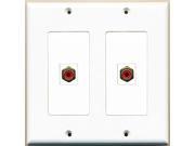 RiteAV 2 Port RCA Red Dual Gang Wall Plate