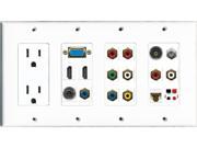 RiteAV 15A Power SVGA 2 HDMI Coax Cat6 3.5mm Speaker Toslink 9 RCA Wall Plate RiteAV 15A Power SVGA 2 HDMI Coax Cat6 3.5mm Speaker Toslink 9 RCA Wall Plate