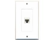 RiteAV New Single Port Decorative Network Wall Plate White Tool less F F