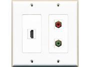 RiteAV 1 Port HDMI 1 Port RCA Red 1 Port RCA Green 2 Gang Wall Plate