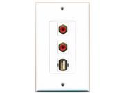 RiteAV 2 Port RCA Red and 1 Port USB A A Decora Wall Plate Decora