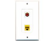 RiteAV 1 Port RCA Red 1 Port Cat5e Ethernet Yellow Wall Plate Decorative ...