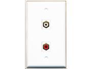 RiteAV 1 Port RCA Red 1 Port RCA White Wall Plate White