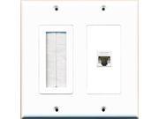 RiteAV Brush Cat5E Ethernet RJ45 Wall Plate White