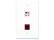 RiteAV 1 Port Cat6 Ethernet Red 1 Port Speaker Wall Plate