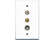 RiteAV 1 Port RCA White and 1 Port RCA Yellow and 1 Port BNC Wall Plate