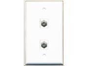 RiteAV - 1 x Cable TV Coax and 1 x Cable TV Coax 2 Port Wall Plate White RiteAV - 1 x Cable TV Coax and 1 x Cable TV Coax 2 Port Wall Plate White