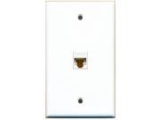 RiteAV 1 Port Cat6 Ethernet White Wall Plate White