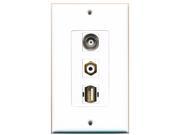 RiteAV 1 Port RCA White and 1 Port USB A A and 1 Port BNC Decora Wall Plate...