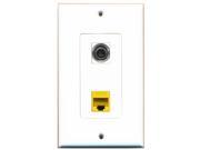 RiteAV 1 Port 3.5mm 1 Port Cat5e Ethernet Yellow Decorative Wall Plate