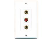 RiteAV 1 Port RCA Red 2 Port Banana Speaker Decora Wall Plate Decora