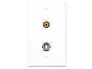 RiteAV 1 Port RCA Yellow 1 Port USB B B Wall Plate