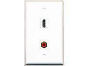 RiteAV 1 Port HDMI 1 Port RCA Red Wall Plate White