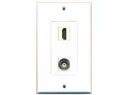 RiteAV - 1 Port BNC 1 Port HDMI Ivory Decorative Wall Plate RiteAV - 1 Port BNC 1 Port HDMI Ivory Decorative Wall Plate