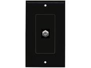 RiteAV Coax Black Wall Plate 1 Gang Decorative Black