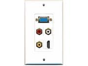 RiteAV SVGA HDMI Composite Video Wall Plate 1 Gang White