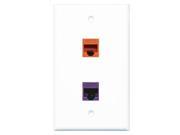 RiteAV 1 Port Cat5e Ethernet Orange 1 Port Cat5e Ethernet Purple Wall Plate