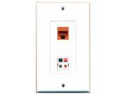 RiteAV 1 Port Cat5e Ethernet Orange 1 Port Speaker Decorative Wall Plate