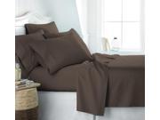 Merit Linens Luxury Double Brushed 6 Piece Bed Sheet Set Full Chocolate