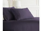 ienjoy Home Merit Linens Embossed Striped Design 4 Piece Bed Sheet Set ML STRIPE King Purple