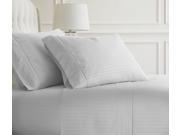 ienjoy Home Merit Linens Embossed Striped Design 4 Piece Bed Sheet Set ML STRIPE King White