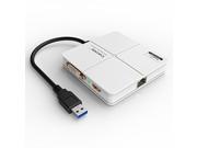 USB 3.0 Dual Head Graphics and Gigabit Ethernet Adapter for Windows Mac OS X Linux and Android 5.X