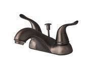 Builders Shoppe 2021BZ Two Handle Centerset Lavatory Faucet with Pop Up Drain Brushed Bronze Finish