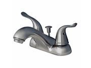 Builders Shoppe 2021BN Two Handle Centerset Lavatory Faucet with Pop Up Drain Brushed Nickel Finish