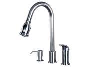 Builders Shoppe 1170SS 16 Single Handle Pull Down Kitchen Faucet With Soap Dispenser Stainless Steel Finish