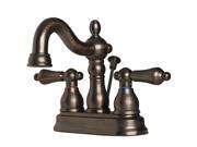 Builders Shoppe 2026BZ Two Handle Centerset Lavatory Faucet with Pop Up Drain Brushed Bronze Finish