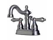Builders Shoppe 2026BN Two Handle Centerset Lavatory Faucet with Pop Up Drain Brushed Nickel Finish