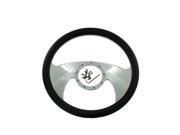 14 Billet Chrome Hawk Wing Style Steering Wheel w Half Wrap Black Leather