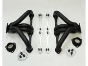 For 1955 1956 1957 Black Coated Shorty Hugger Headers SBC Corvette Bel Air