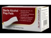 Advocate Sterile Alcohol Prep Pads 100 Individual Pads