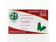 Advocate Safety Lancets 21G x 2.4mm 200 bx