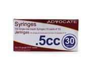Advocate Syringe 30G .5cc 5 16 100 bx