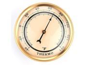 Thermometer w Ivory Dial and Brushed Gold Bezel